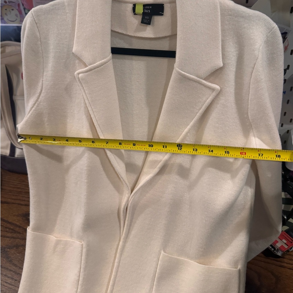 J. Crew Cream Sweater Blazer - Picture 2 of 3